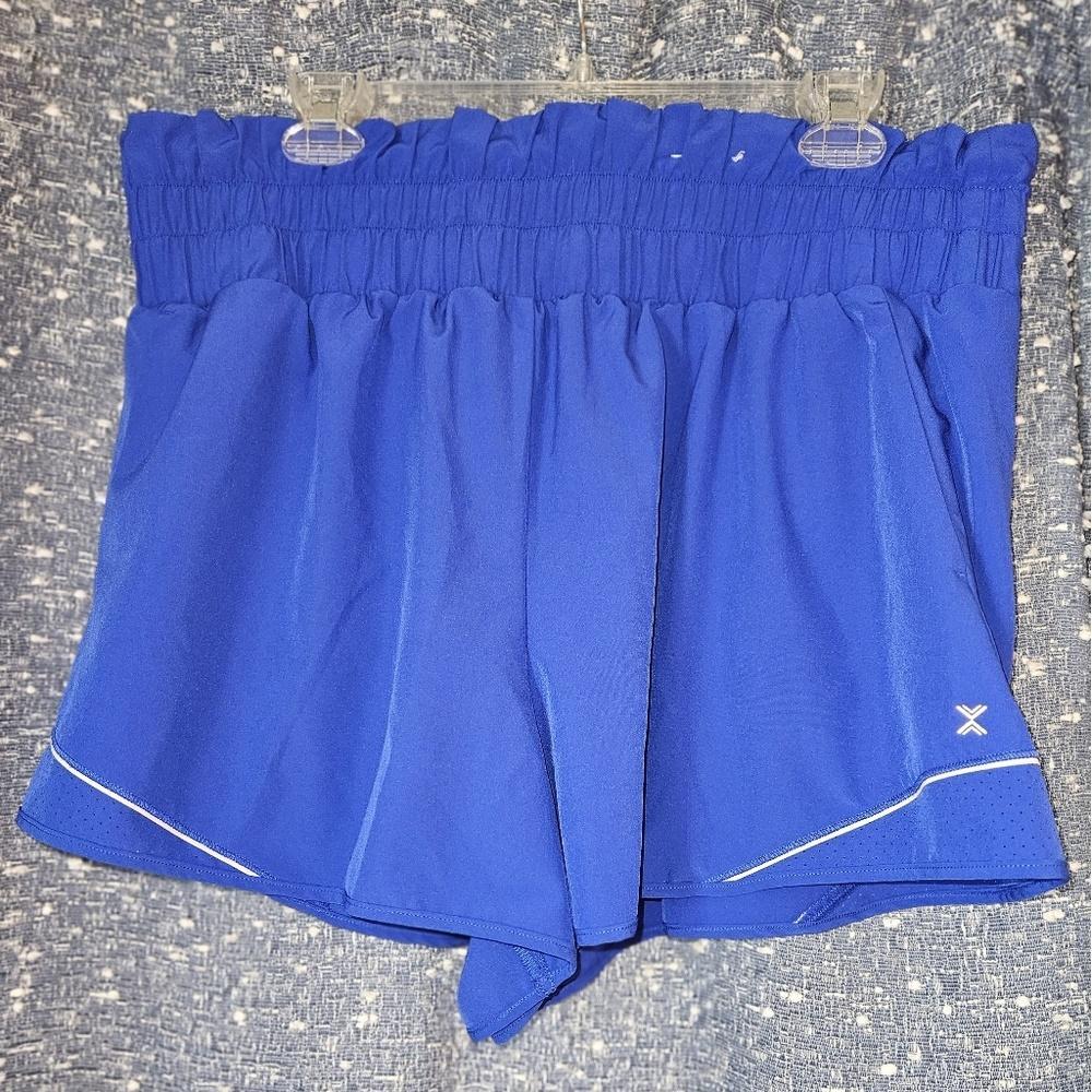 Xersion Everair High-Rise Blue Running Shorts Size XXL Short Elastic Waist